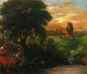 Eugène Delacroix œuvres - la chasse au lion 1859 Eugène Delacroix